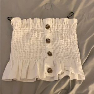 white button down tube top size S